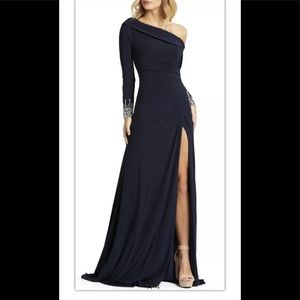 Mac Duggal Midnight One-Shoulder Jersey Gown 16